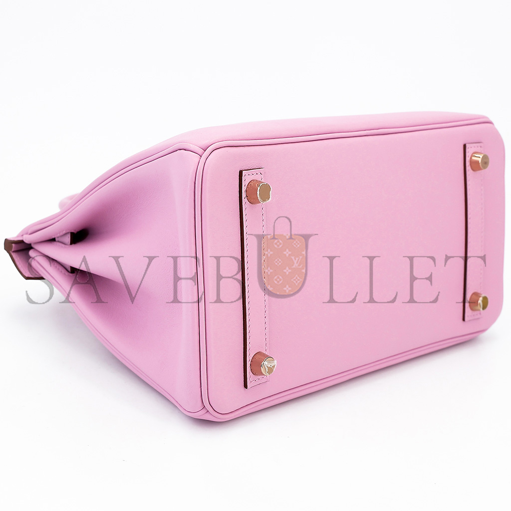 H**mes birkin 25 swift leather mallow purple gold buckle 10125717 (25*20*13cm)